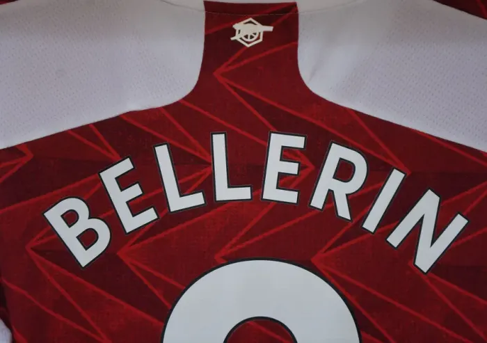 Framed Print : Arsenal v Manchester City: Empty Emirates Stadium - Hector Bellerin's Shirt in the Silent Changing Room (Premier League 2020-21)