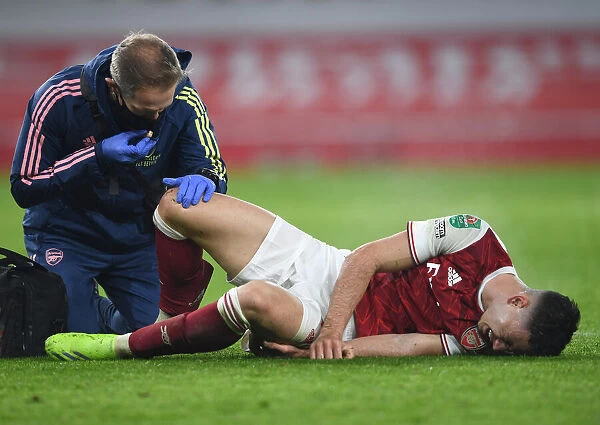 Arsenal v Manchester City - Carabao Cup Quarterfinals: Gabriel Martinelli Receives Treatment