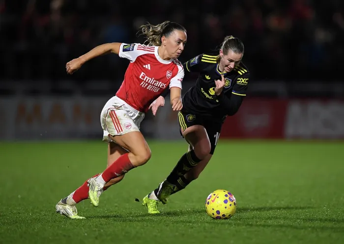 Framed Print : Arsenal v Manchester United - Subway Women's League Cup Semi Final Arsenal v Manchester United - Subway Women's League Cup Semi Final