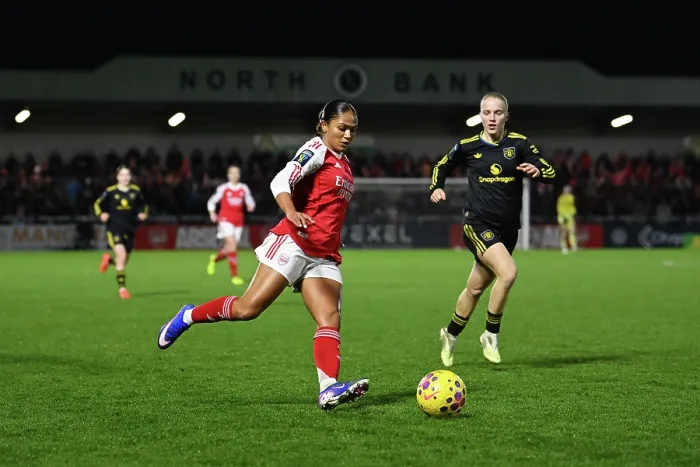 Framed Print : Arsenal v Manchester United - Subway Women's League Cup Semi Final Arsenal v Manchester United - Subway Women's League Cup Semi Final