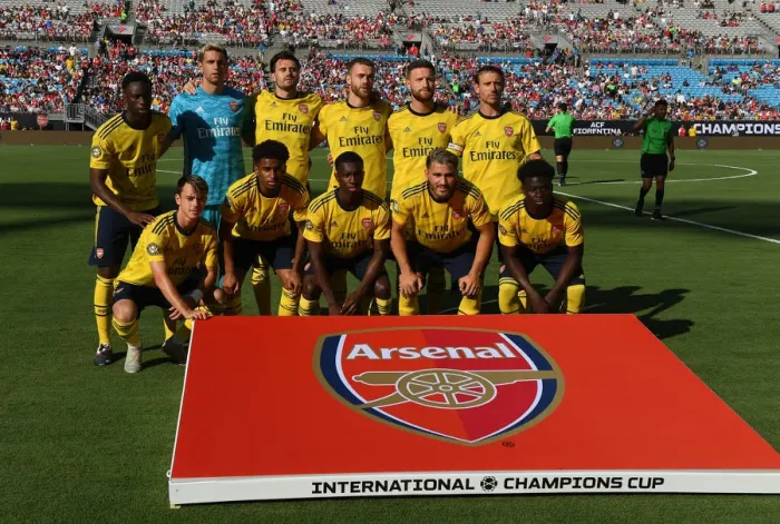 Framed Print : Arsenal vs. ACF Fiorentina: 2019 International Champions Cup Match at Bank of America Stadium, Charlotte