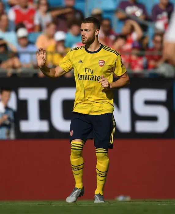 Framed Print : Arsenal vs. ACF Fiorentina: Calum Chambers in Pre-Season Action at the International Champions Cup, Charlotte 2019 Framed Print : Arsenal vs. ACF Fiorentina: Calum Chambers in Pre-Season Action at the International Champions Cup, Charlotte 2019