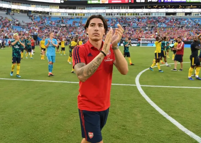 Framed Print : Arsenal vs. ACF Fiorentina: Hector Bellerin in Action at 2019 International Champions Cup, Charlotte Framed Print : Arsenal vs. ACF Fiorentina: Hector Bellerin in Action at 2019 International Champions Cup, Charlotte