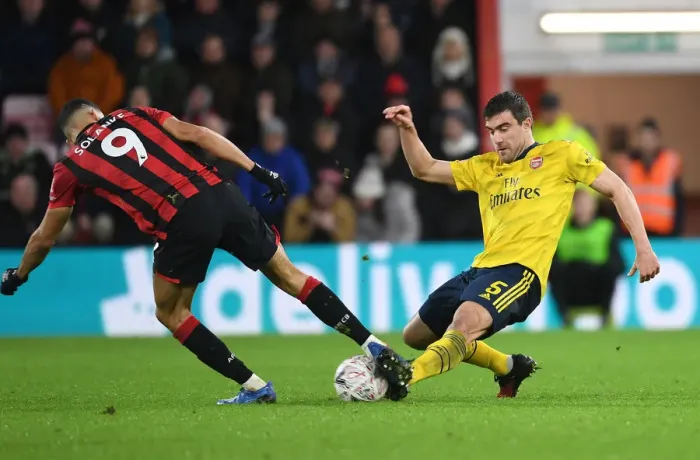 Framed Print : Arsenal vs. AFC Bournemouth: FA Cup Fourth Round Battle at Vitality Stadium