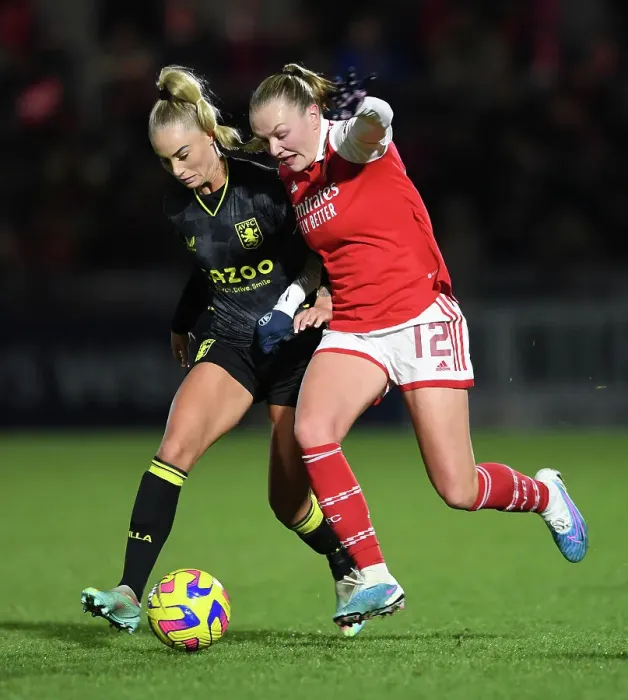 Framed Print : Arsenal vs. Aston Villa: Frida Maanum and Alisha Lehmann Face Off in FA Women's Continental Tyres League Cup Clash Framed Print : Arsenal vs. Aston Villa: Frida Maanum and Alisha Lehmann Face Off in FA Women's Continental Tyres League Cup Clash