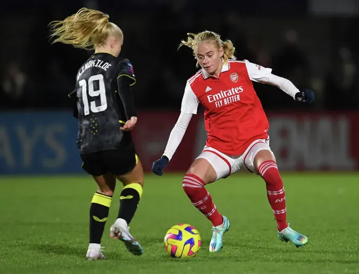 Framed Print : Arsenal vs Aston Villa: A Star-Studded Showdown - Kuhl vs Blindkilde Brown in FA Women's League Cup Clash