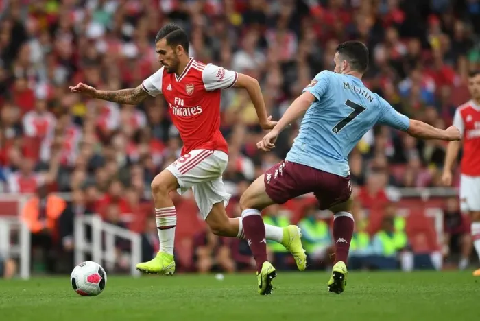Framed Print : Arsenal vs Aston Villa: Dani Ceballos vs John McGinn Clash in Premier League Showdown Framed Print : Arsenal vs Aston Villa: Dani Ceballos vs John McGinn Clash in Premier League Showdown