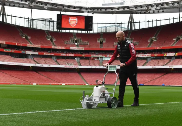 Framed Print : Arsenal vs Aston Villa: Pre-Match Pitch Preparation at Emirates Stadium (2021-22) Framed Print : Arsenal vs Aston Villa: Pre-Match Pitch Preparation at Emirates Stadium (2021-22)