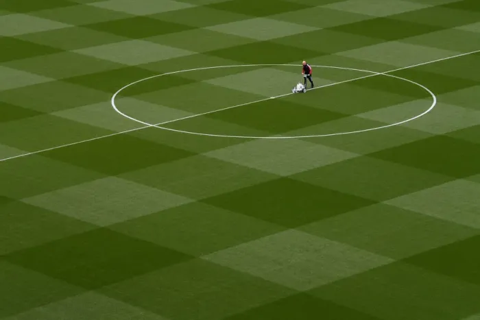 Framed Print : Arsenal vs Aston Villa: Pre-Match Pitch Preparation at Emirates Stadium (2021-22) Framed Print : Arsenal vs Aston Villa: Pre-Match Pitch Preparation at Emirates Stadium (2021-22)
