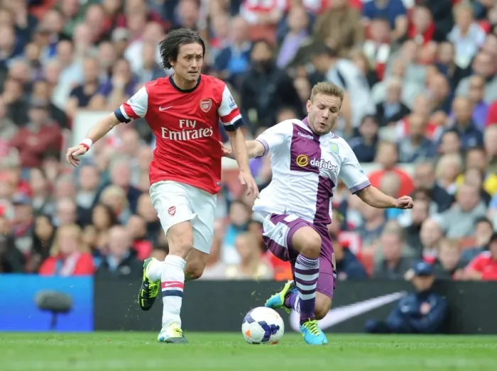 Framed Print : Arsenal vs. Aston Villa: Rosicky vs. Weimann - Premier League Clash, 2013 Framed Print : Arsenal vs. Aston Villa: Rosicky vs. Weimann - Premier League Clash, 2013