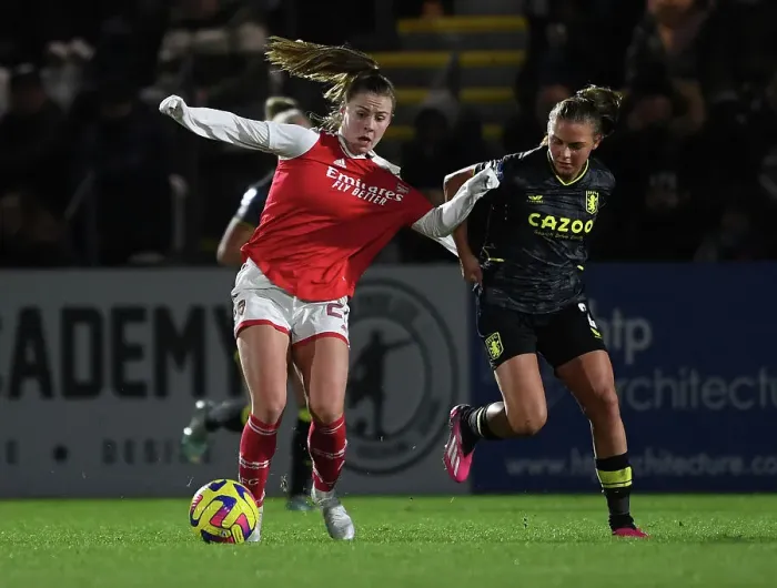 Framed Print : Arsenal vs. Aston Villa: Tense Moment in FA Women's Continental Tyres League Cup Match Framed Print : Arsenal vs. Aston Villa: Tense Moment in FA Women's Continental Tyres League Cup Match