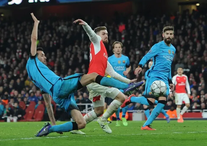 Framed Print : Arsenal vs. Barcelona: Clash of Champions in the UEFA Champions League