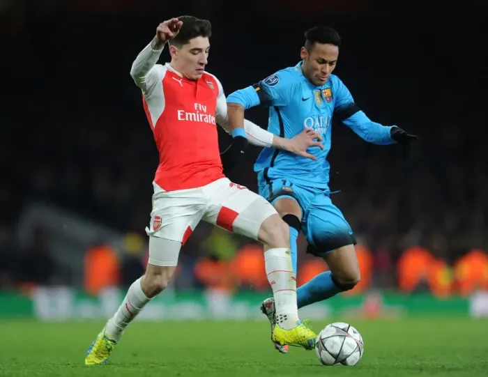 Framed Print : Arsenal vs. Barcelona Showdown: Bellerin vs. Neymar, UEFA Champions League Clash Framed Print : Arsenal vs. Barcelona Showdown: Bellerin vs. Neymar, UEFA Champions League Clash