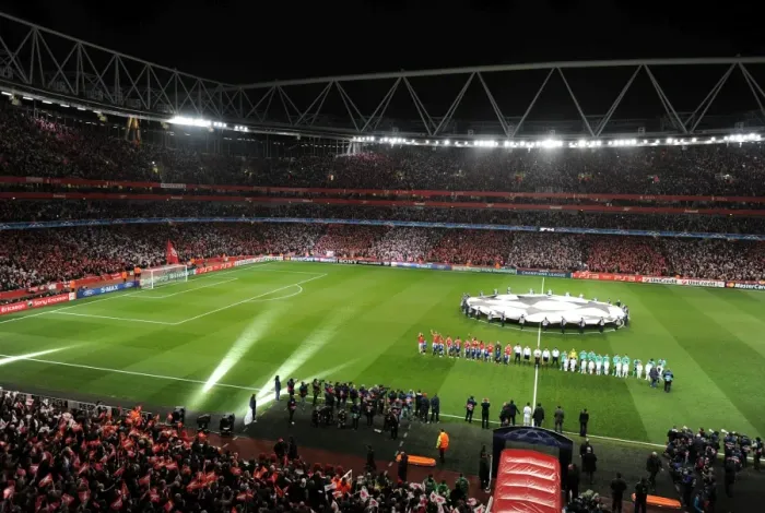 Framed Print : Arsenal vs. Barcelona: UEFA Champions League Showdown at Emirates Stadium (2:1 in Favor of Arsenal)