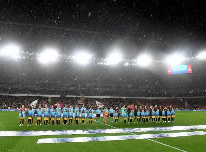 Framed Print : Arsenal vs. Bayern Munich: Battle in the UEFA Women's Champions League Quarter-Finals Framed Print : Arsenal vs. Bayern Munich: Battle in the UEFA Women's Champions League Quarter-Finals