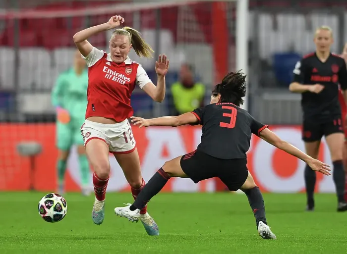 Framed Print : Arsenal vs. Bayern Munich: A Battle in the UEFA Women's Champions League Quarterfinals Framed Print : Arsenal vs. Bayern Munich: A Battle in the UEFA Women's Champions League Quarterfinals
