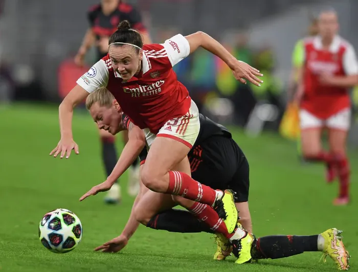Framed Print : Arsenal vs. Bayern Munich: A Battle in the UEFA Women's Champions League Quarterfinals
