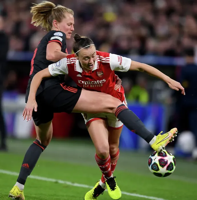 Framed Print : Arsenal vs. Bayern Munich: A Battle in the UEFA Women's Champions League Quarterfinals