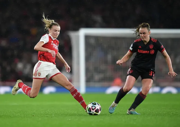 Framed Print : Arsenal vs. Bayern Munich: A Champion's Showdown in the Women's UEFA Champions League Quarter-Finals Framed Print : Arsenal vs. Bayern Munich: A Champion's Showdown in the Women's UEFA Champions League Quarter-Finals