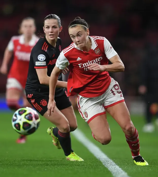 Framed Print : Arsenal vs. Bayern Munich: A Champion's Showdown in the Women's UEFA Champions League Quarter-Finals Framed Print : Arsenal vs. Bayern Munich: A Champion's Showdown in the Women's UEFA Champions League Quarter-Finals