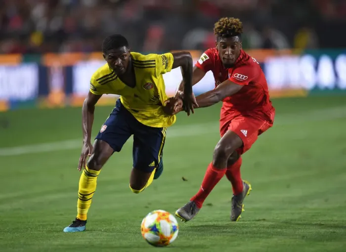 Framed Print : Arsenal vs. Bayern Munich: International Champions Cup Showdown in Los Angeles