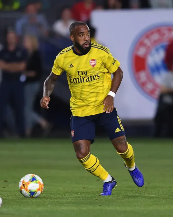 Framed Print : Arsenal vs Bayern Munich: Lacazette Goes Head-to-Head in International Champions Cup Showdown, 2019