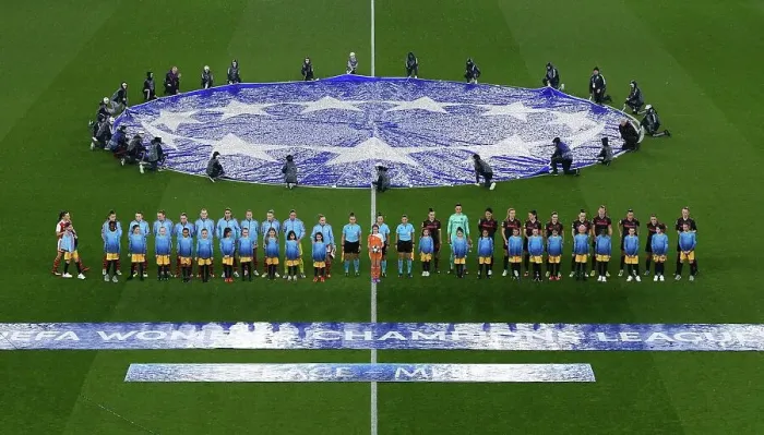 Framed Print : Arsenal vs. Bayern Munich: Women's Champions League Quarter-Final Showdown at Emirates Stadium Framed Print : Arsenal vs. Bayern Munich: Women's Champions League Quarter-Final Showdown at Emirates Stadium