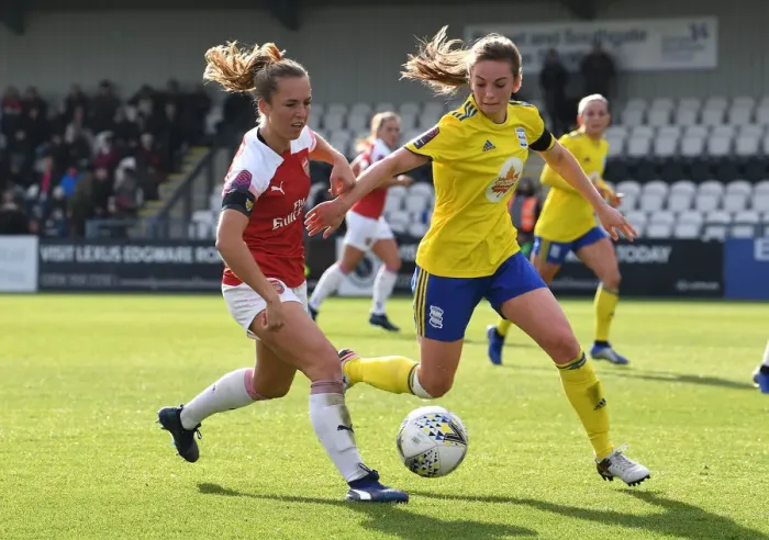 Framed Print : Arsenal vs Birmingham Women: Clash between Lia Walti and Chloe Arthur in WSL Action Framed Print : Arsenal vs Birmingham Women: Clash between Lia Walti and Chloe Arthur in WSL Action