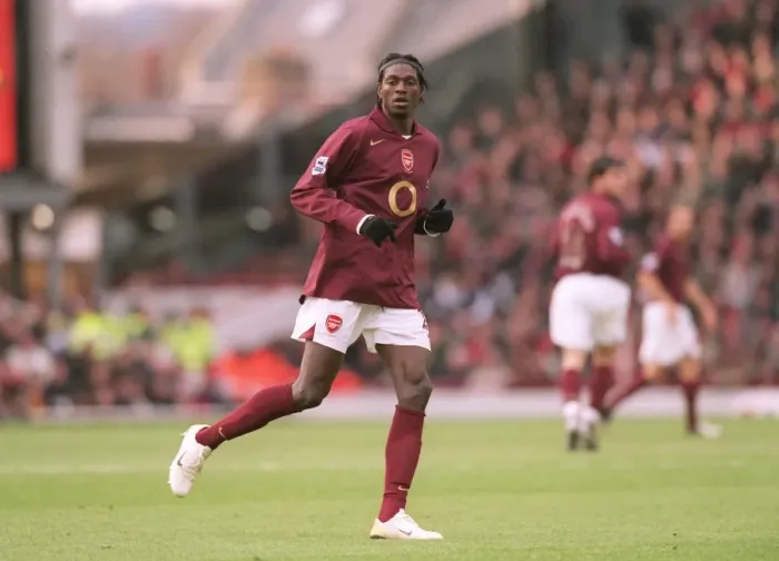 Framed Print : Arsenal vs. Bolton Wanderers: Adebayor in Action, FA Premiership, Highbury, 2006