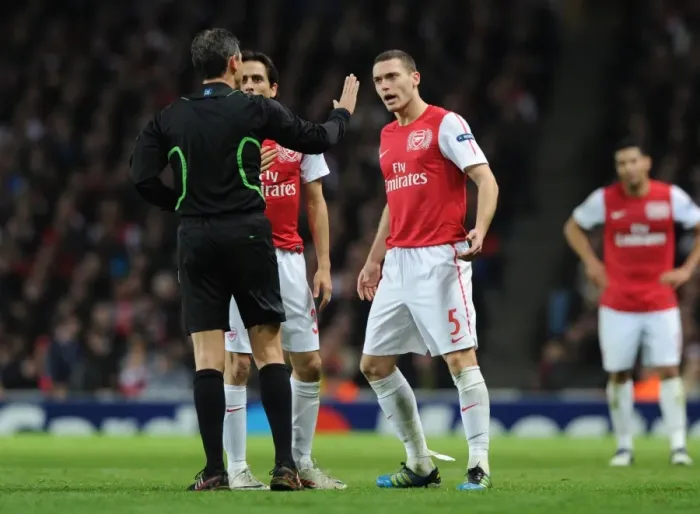 Framed Print : Arsenal vs Borussia Dortmund: Thomas Vermaelen's Controversial Clash with the Referee (2011-12 Champions League) Framed Print : Arsenal vs Borussia Dortmund: Thomas Vermaelen's Controversial Clash with the Referee (2011-12 Champions League)