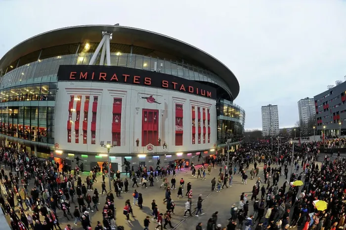 Framed Print : Arsenal vs Brentford: Fans Exit Emirates Stadium after Premier League Match, London 2023