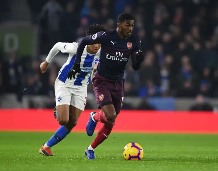 Framed Print : Arsenal vs Brighton: A Battle of Wings - Maitland-Niles vs Bernardo (December 2018) Framed Print : Arsenal vs Brighton: A Battle of Wings - Maitland-Niles vs Bernardo (December 2018)
