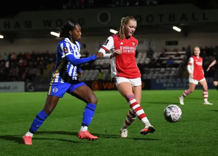 Framed Print : Arsenal vs Brighton: FA Women's Cup Semi-Final Showdown Framed Print : Arsenal vs Brighton: FA Women's Cup Semi-Final Showdown