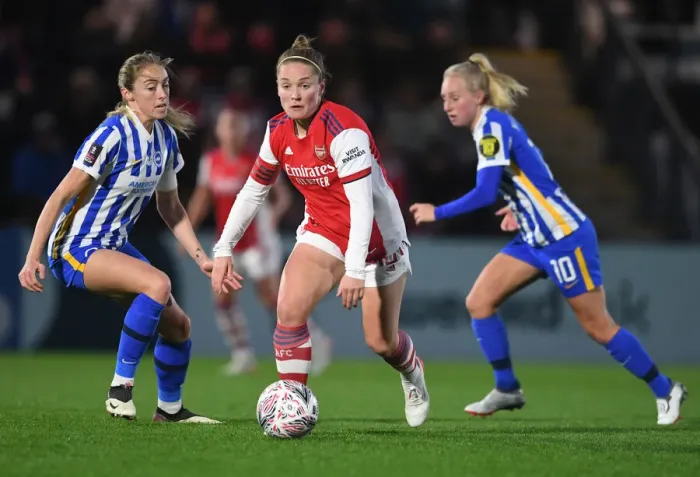 Framed Print : Arsenal vs. Brighton: FA Women's Cup Semi-Final Showdown