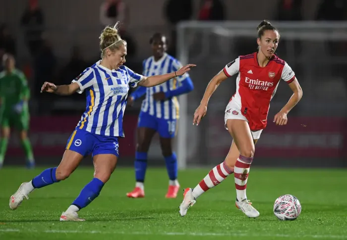 Framed Print : Arsenal vs Brighton: FA Women's Cup Semi-Final Showdown Framed Print : Arsenal vs Brighton: FA Women's Cup Semi-Final Showdown