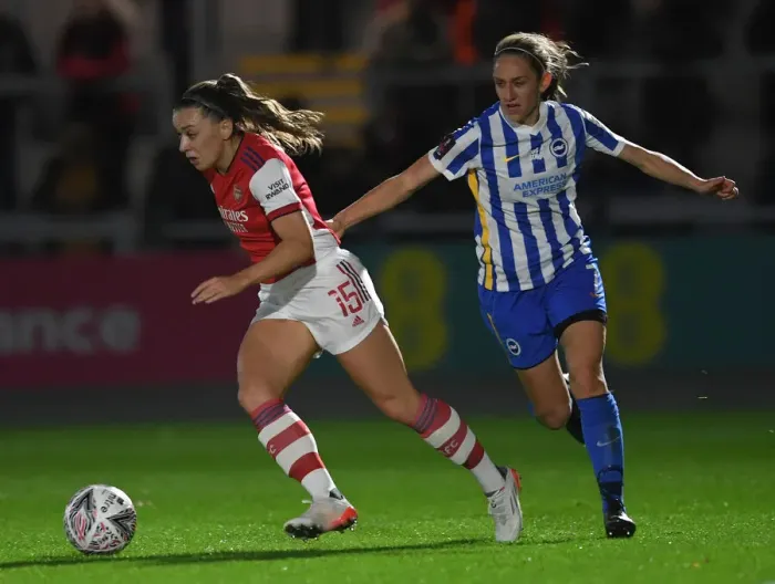 Framed Print : Arsenal vs Brighton: FA Women's Cup Semi-Final Showdown Framed Print : Arsenal vs Brighton: FA Women's Cup Semi-Final Showdown