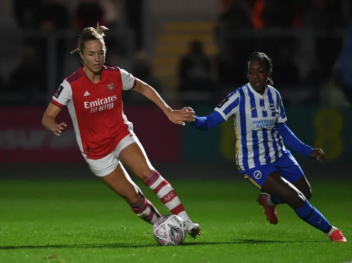 Framed Print : Arsenal vs Brighton: FA Women's Cup Semi-Final Showdown Framed Print : Arsenal vs Brighton: FA Women's Cup Semi-Final Showdown