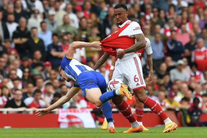 Framed Print : Arsenal vs Brighton: Intense Moment at Emirates Stadium