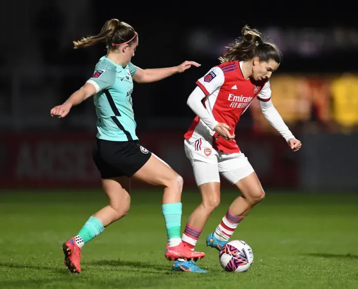 Framed Print : Arsenal vs Brighton Women: A Fierce FA WSL Showdown at Meadow Park Framed Print : Arsenal vs Brighton Women: A Fierce FA WSL Showdown at Meadow Park