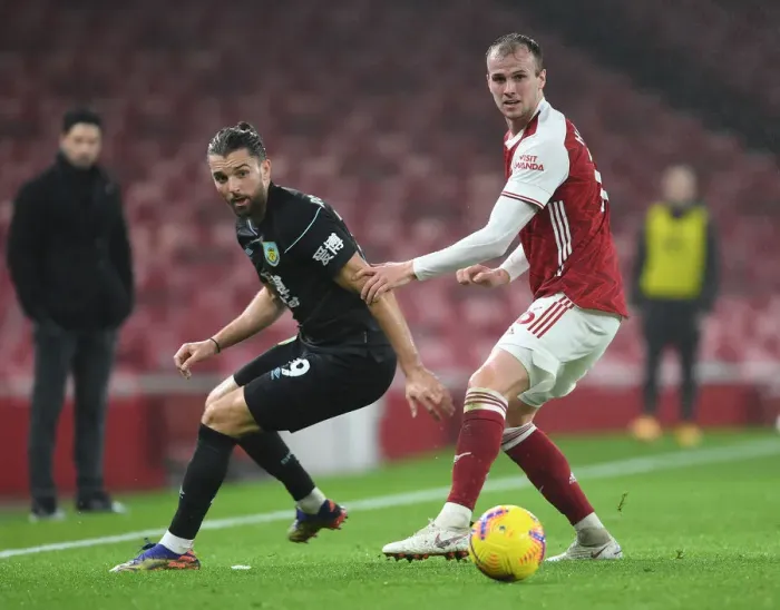 Framed Print : Arsenal vs Burnley: Rob Holding Clashes with Jay Rodriguez in Premier League Showdown at Emirates Stadium (Exclusive Image) Framed Print : Arsenal vs Burnley: Rob Holding Clashes with Jay Rodriguez in Premier League Showdown at Emirates Stadium (Exclusive Image)