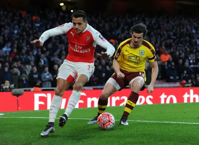 Framed Print : Arsenal vs Burnley: FA Cup Clash - Alexis Sanchez vs Joey Barton Brawl Framed Print : Arsenal vs Burnley: FA Cup Clash - Alexis Sanchez vs Joey Barton Brawl
