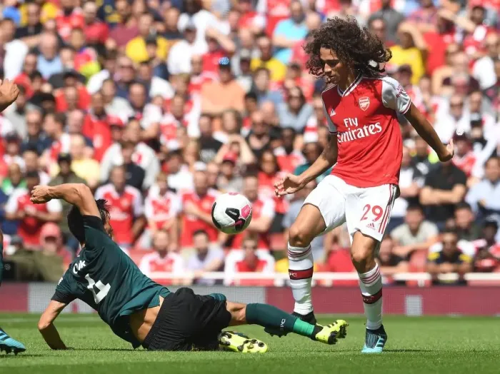 Framed Print : Arsenal vs Burnley: Matteo Guendouzi Clashes with Jack Cork in Premier League Showdown (2019-20)