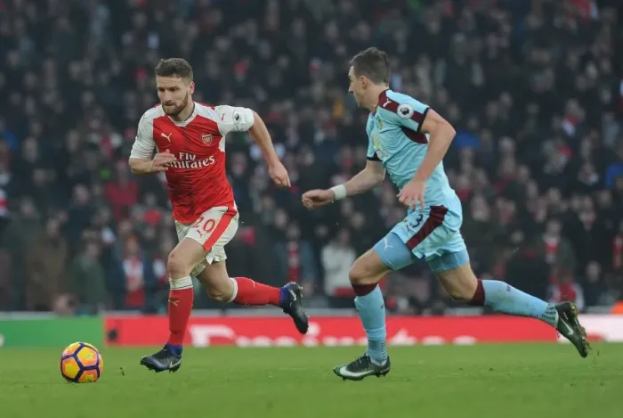Framed Print : Arsenal vs Burnley: Mustafi Clashes with Ward in Intense Premier League Showdown Framed Print : Arsenal vs Burnley: Mustafi Clashes with Ward in Intense Premier League Showdown
