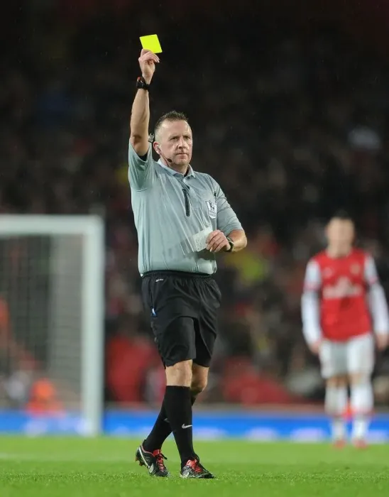 Framed Print : Arsenal vs. Cardiff City: Jon Moss Issues Yellow Cards in Premier League Clash Framed Print : Arsenal vs. Cardiff City: Jon Moss Issues Yellow Cards in Premier League Clash