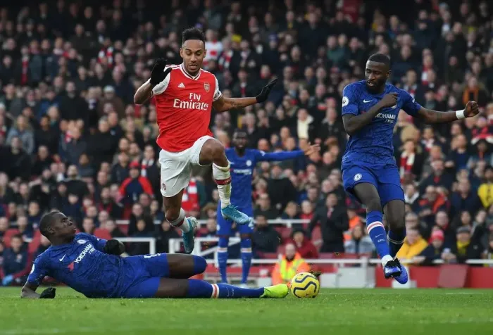Framed Print : Arsenal vs. Chelsea: Aubameyang Faces Off Against Zouma and Rudiger in Intense Premier League Clash Framed Print : Arsenal vs. Chelsea: Aubameyang Faces Off Against Zouma and Rudiger in Intense Premier League Clash