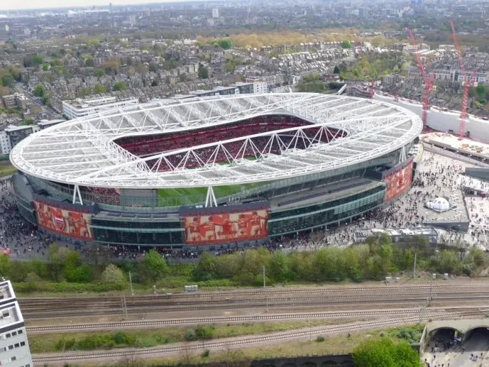 Framed Print : Arsenal vs. Chelsea: Barclays Premier League - Aerial View of Emirates Stadium