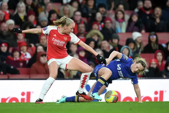 Framed Print : Arsenal vs. Chelsea: A Battle in the Barclays Women's Super League