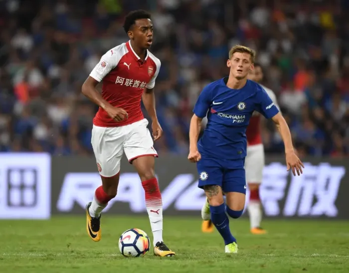 Framed Print : Arsenal vs. Chelsea: Clash in China - Willock vs. Pasalic Framed Print : Arsenal vs. Chelsea: Clash in China - Willock vs. Pasalic