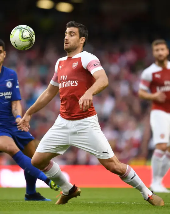 Framed Print : Arsenal vs. Chelsea Clash: Sokratis Faces Off in 2018 International Champions Cup, Dublin Framed Print : Arsenal vs. Chelsea Clash: Sokratis Faces Off in 2018 International Champions Cup, Dublin