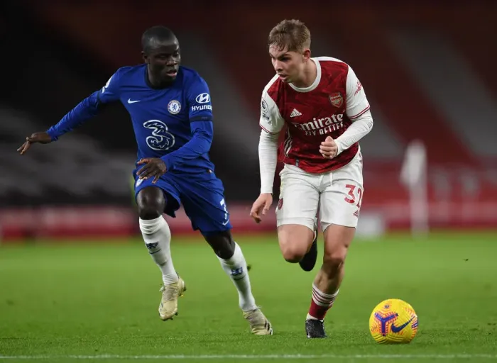 Framed Print : Arsenal vs. Chelsea: Emile Smith Rowe vs. N'Golo Kante - Premier League Showdown Framed Print : Arsenal vs. Chelsea: Emile Smith Rowe vs. N'Golo Kante - Premier League Showdown